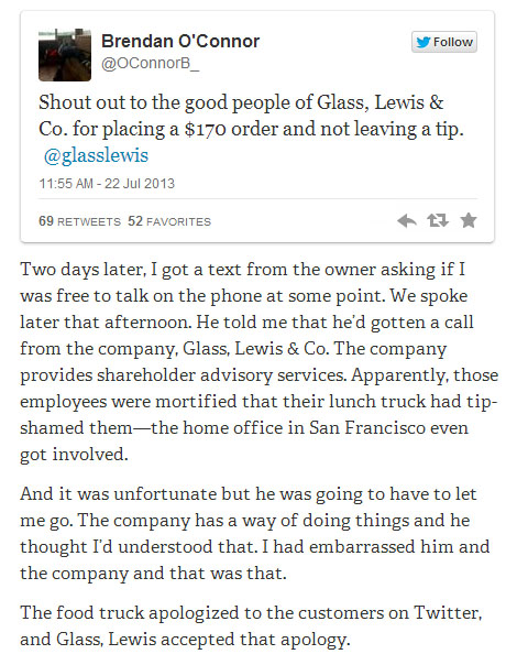 food truck employee fired over twitter comment