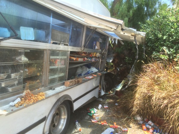 Food Truck Crashes In West Hollywood 4 Injured