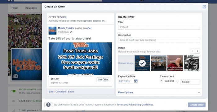 facebook offers