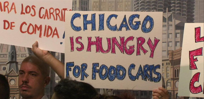 chicago food cart sign