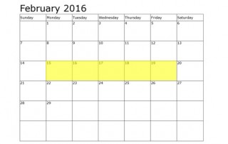 Food Holidays: February 15-19