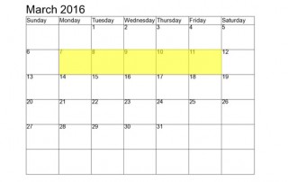 March 7-11 2016 Food Holidays