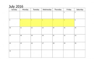 July 4-8 2016 Food Holidays