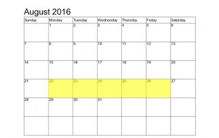 August 22-26 Food Holidays