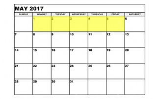 May 1-5 2017 upcoming food holidays