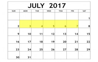 July 3-7 2017 Food Holidays