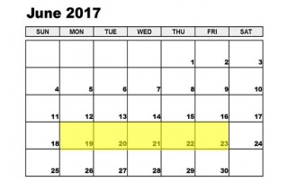 June 19-23 2017 Food Holidays