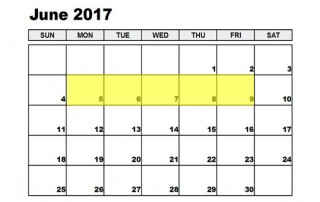 Jun 5-9 2017 Food Holidays