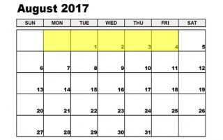 August 31-4 2017 Food Holidays