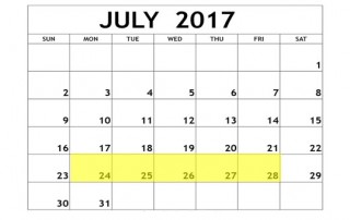 July 24-28 2017 Food Holidays