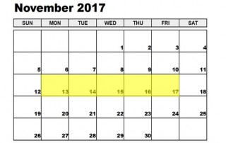 Nov 13-17 2017 Food Holidays
