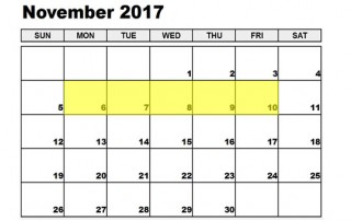 Nov 6-10 2017 Food Holidays