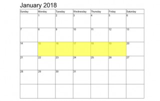 Jan 15-19 2018 Food Holidays