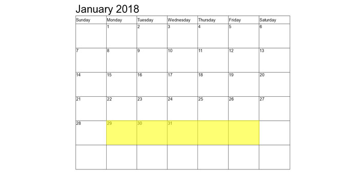 Jan 29-2 2018 Food Holidays