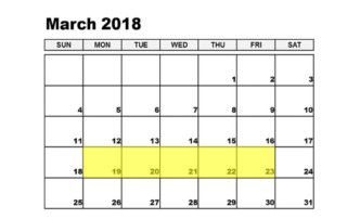 Mar 19-23 2018 Food Holidays