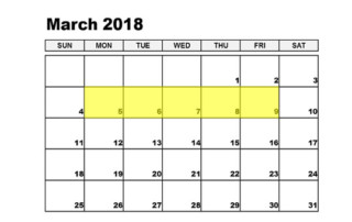 Mar 5-9 2018 Food Holidays