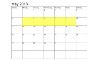 May 7-11 2018 Food Holidays