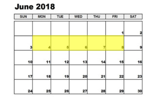 June 4-8 2018 Food Holidays