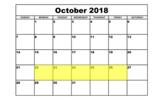 Oct 22-26 2018 Food Holidays