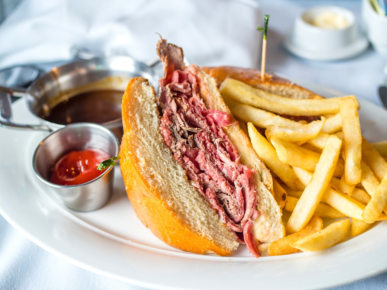 roast beef and fries