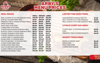 Arby's menu prices