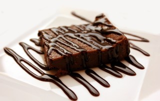 brownie in chocolate syrup