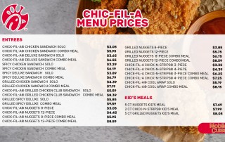 Chic-fil-A menu prices