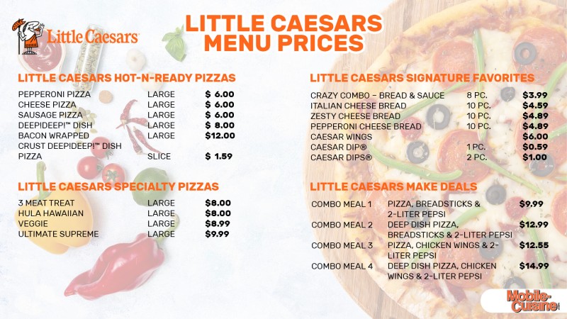 Updated Little Caesars Menu Prices Hot N Ready Items 2023