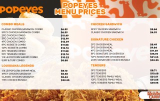 Popeyes menu prices