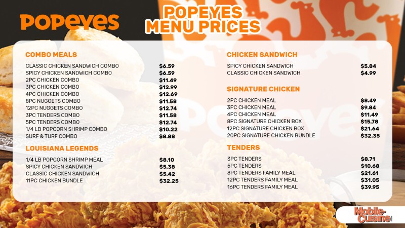 Updated Popeyes Menu Prices And Limited Discounts 2024