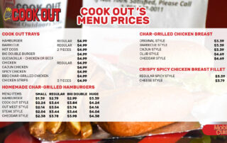 Cook Out menu prices