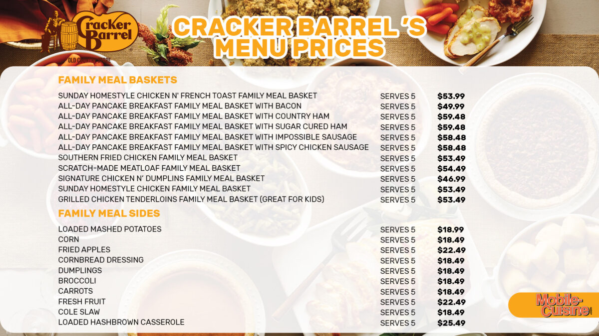 The Complete Cracker Barrel Menu w/ Prices 2024 Update