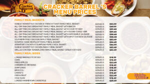 Cracker Barrel menu prices