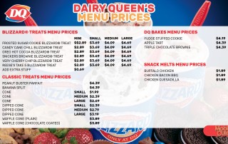 Dairy Queen menu prices