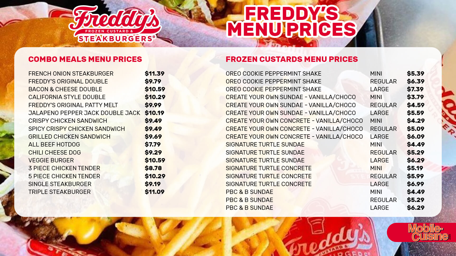 FREDDY'S FROZEN CUSTARD & STEAKBURGERS, Athens - Menu, Prices & Restaurant  Reviews - Order Online Food Delivery - Tripadvisor