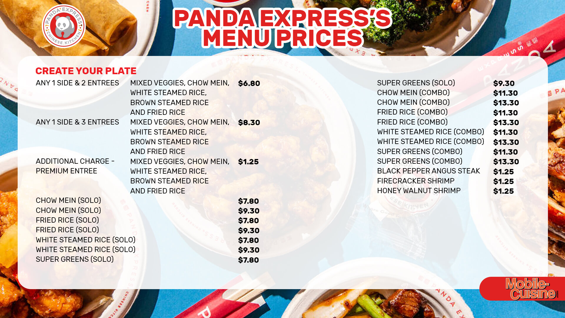 Panda Express menu items