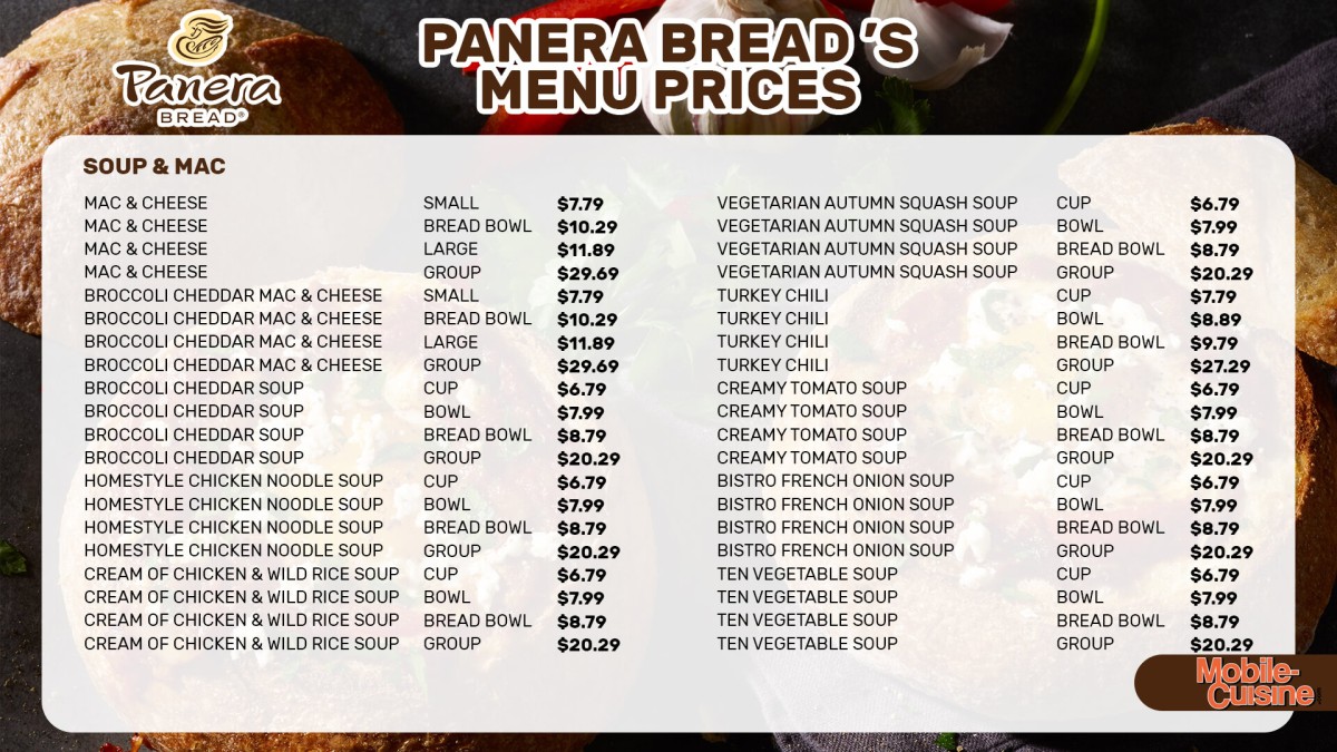 Updated Panera Bread Menu Prices What s More Expensive In 2023 