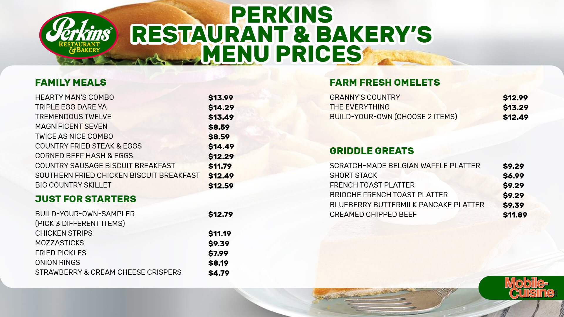 Perkins menu prices