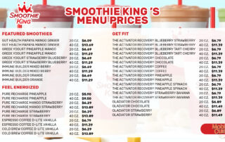 Smoothie King menu prices