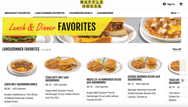 waffle house kingsland ga menu