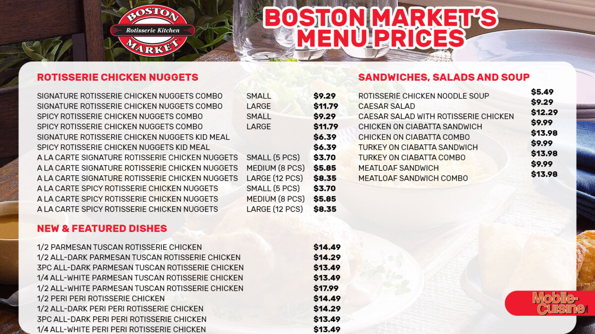 Boston Market's Menu Prices + Free Food Rewards (2024)