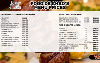 Fogo de Chao menu prices