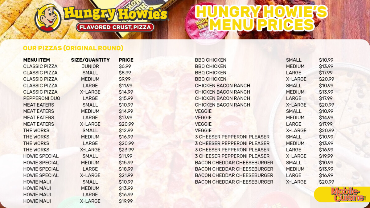 Hungry Howie's Menu Prices + Free Pizza Rewards (2023)