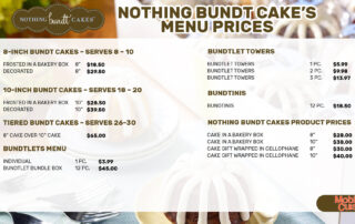 Nothing Bundt Cake menu prices