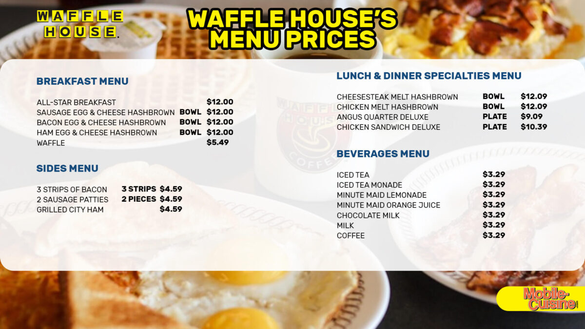 menu for waffle house