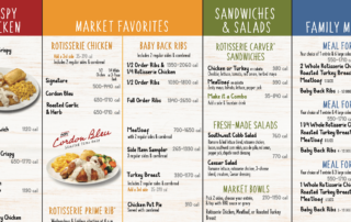 Boston Market menu