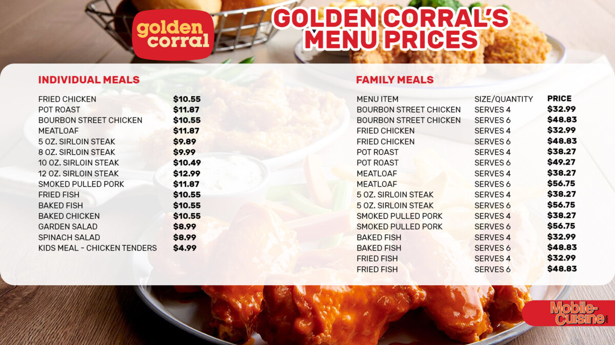 Golden Corral Menu Prices + Best Discounts (2024)