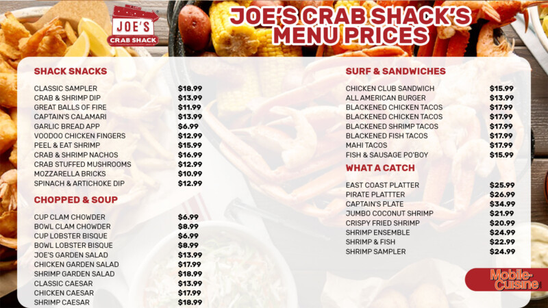 Joe's Crab Shack Menu Prices + Happy Hour Deals (2024)