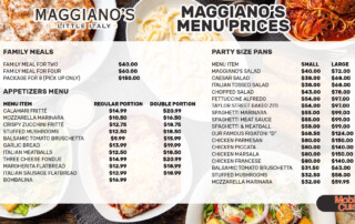 Maggiano’s menu prices