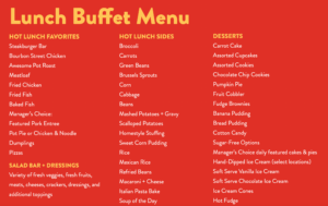 lunch buffet menu 